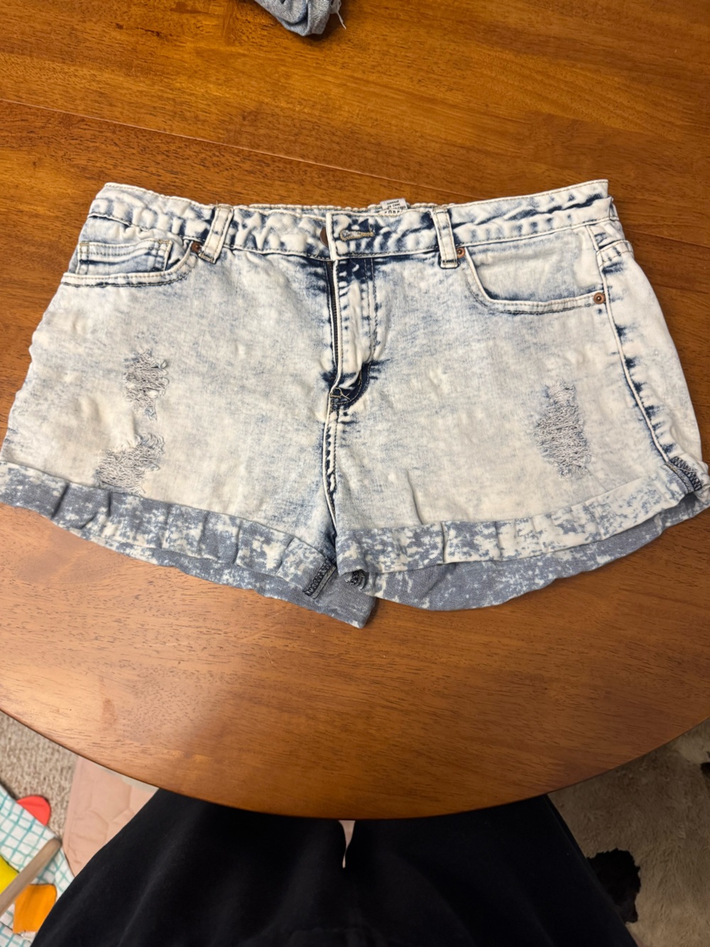 Forever 21 Blue Acid Wash Denim Shorts